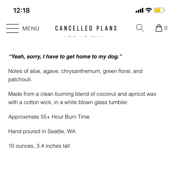 Cancelled plans candle 🕯 brand new in box - Picture 3 of 4